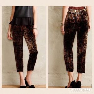 Glasswork Velvet Crop Pant Anthropologie Elevenses